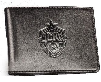 Кошелек кожаный чёрный ЦСКА