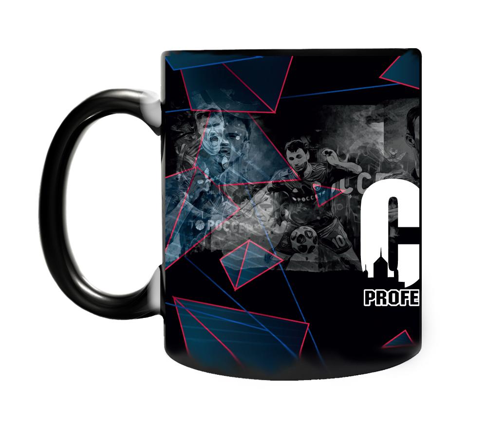 Кружка керамическая ЦСКА  "Игроки", цвет чёрный