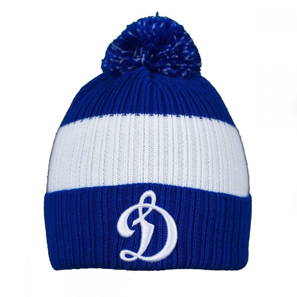 Шапка Динамо "Д" Зебра с помпоном