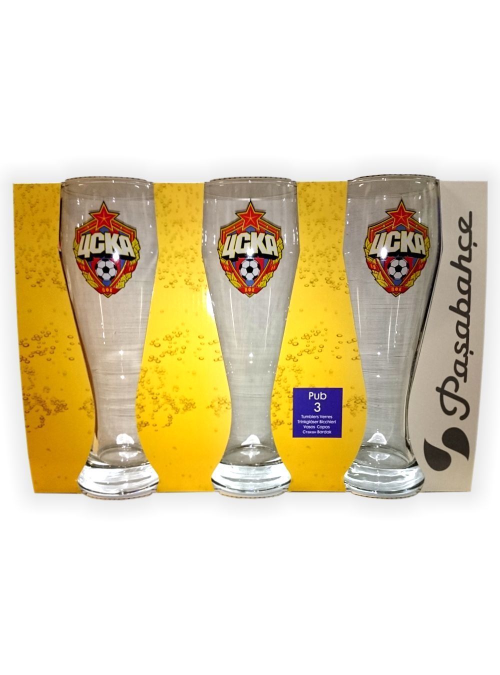 Набор бокалов пивных с эмблемой ПФК ЦСКА (3шт.)