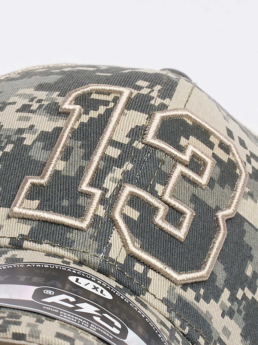 Бейсболка с номером 13, хаки летняя, 207525