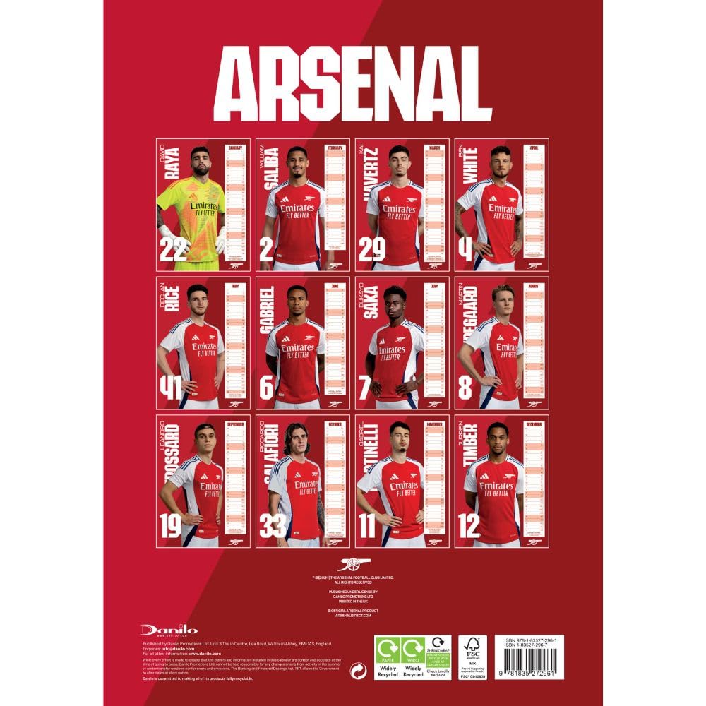 Календарь Арсенал Calendar 2025 А3 Календарь Арсенал Calendar 2025 А3