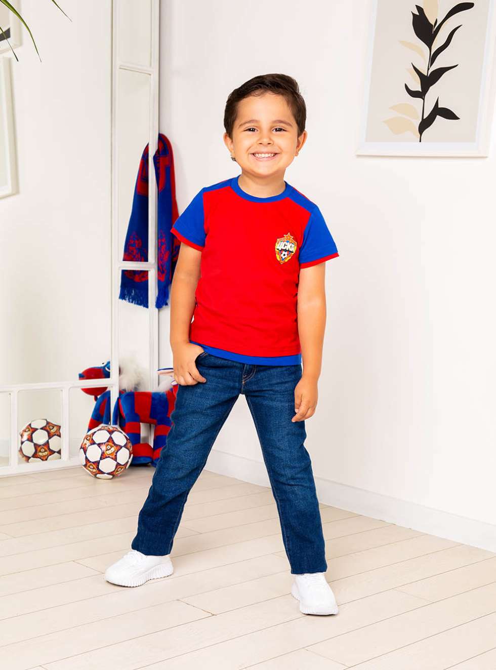Футболка детская ЦСКА ЭМБЛЕМА, цвет красный