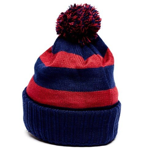 Шапка Барселона 115115 красно-синяя с помпоном