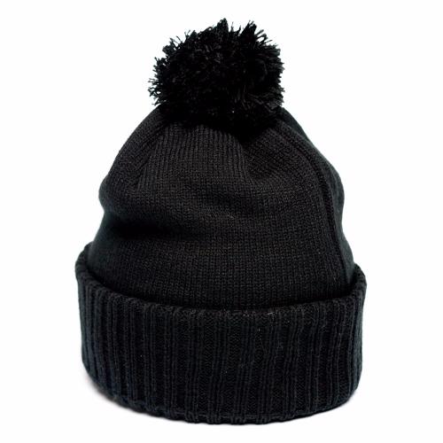 Шапка Барселона 115107 черная с помпоном