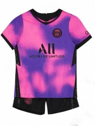 Детская форма ПСЖ 2021/2022 резервная фиолетовая (футболка и шорты)