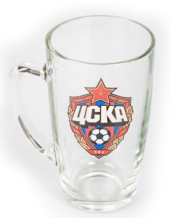 Стеклянная кружка ЦСКА для кофе