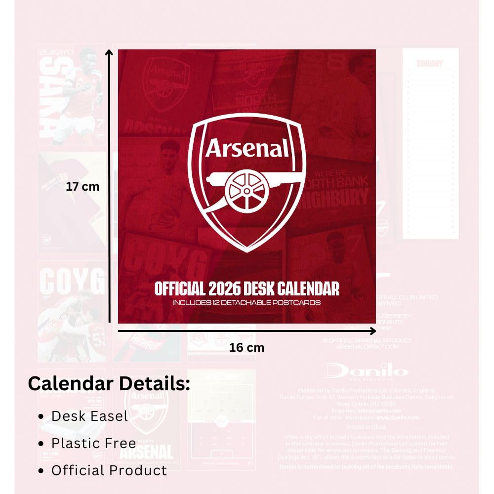 Календарь Арсенал настольный Desktop Calendar 2026