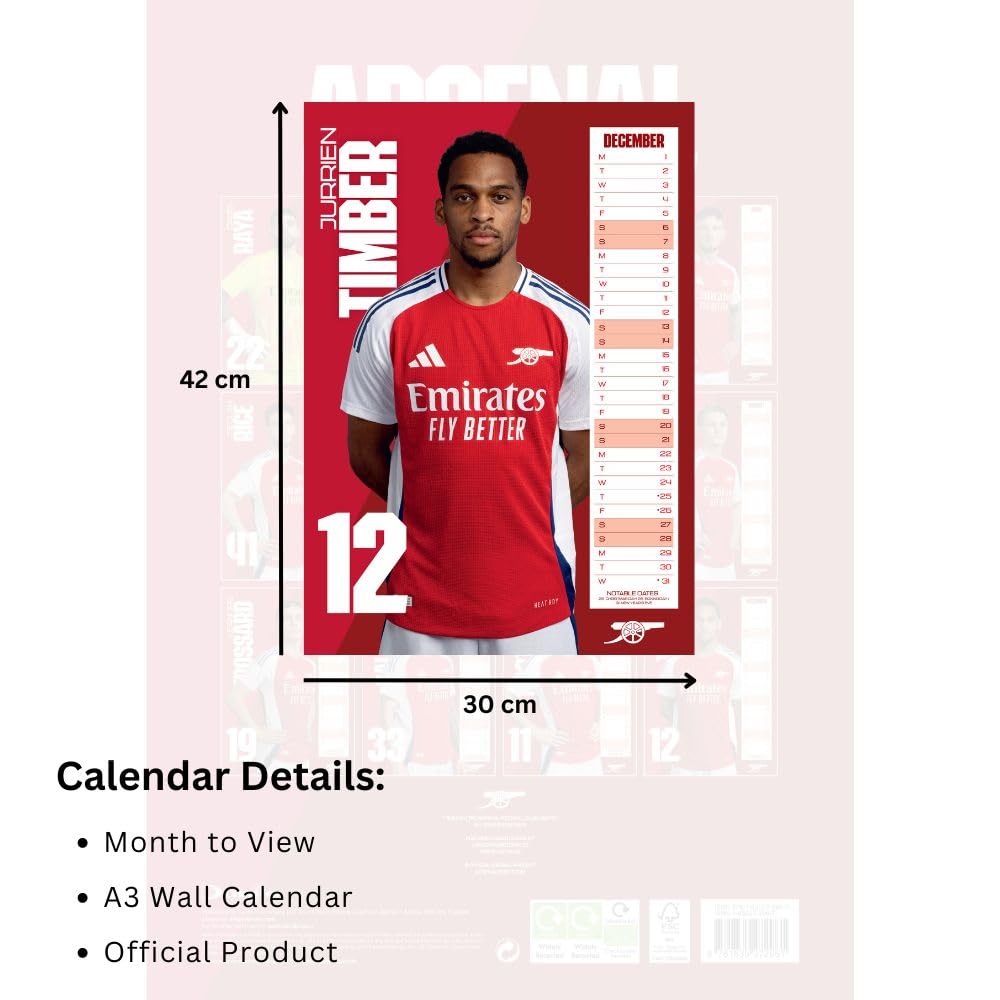 Календарь Арсенал Calendar 2025 А3