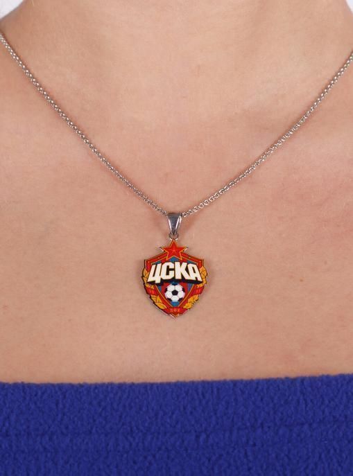 Кулон ЦСКА серебряный на цепочке
