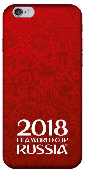 Чехол FIFA 2018 Узоры iPhone 6/6S Plus красный