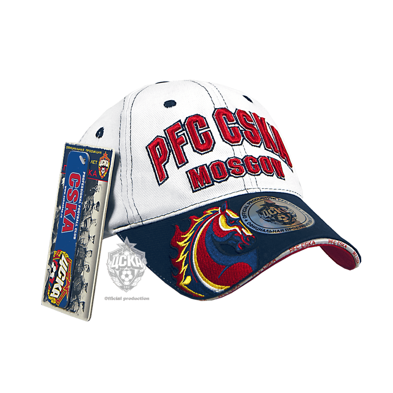 Бейсболка ЦСКА подростковая с талисманом белая 10423 (377)