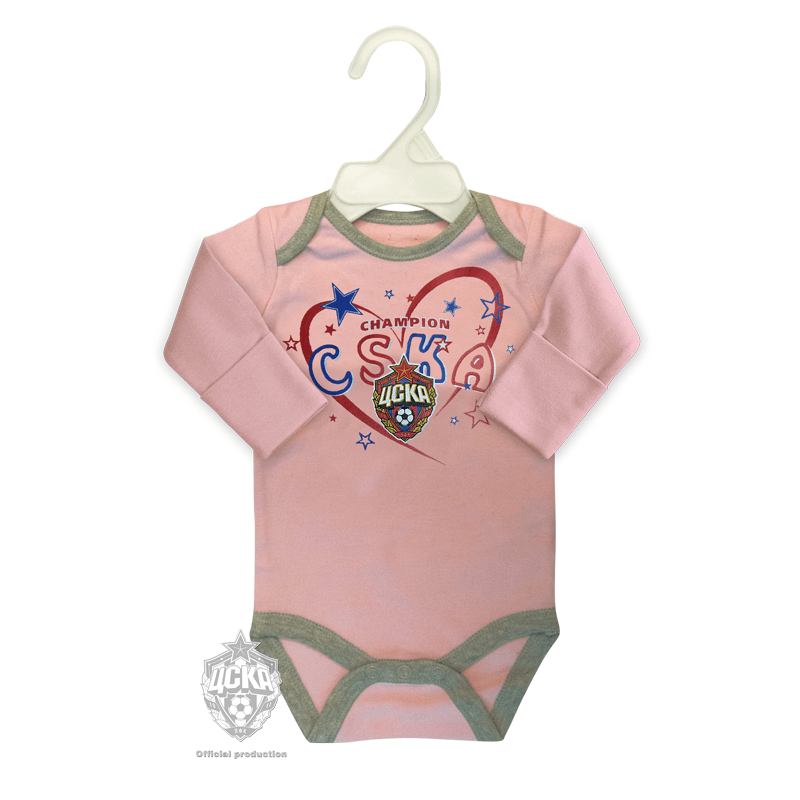 Боди с длинным рукавом ЦСКА  розовое 435400