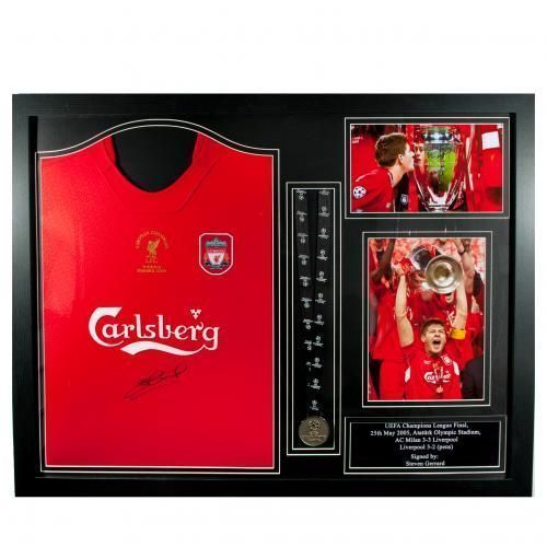 Футболка с автографом Стивена Джерарда Gerrard Signed Shirt Istanbul (Framed)