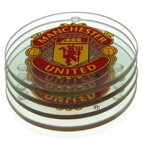Подставки стеклянные Манчестер Юнайтед Glass Coasters