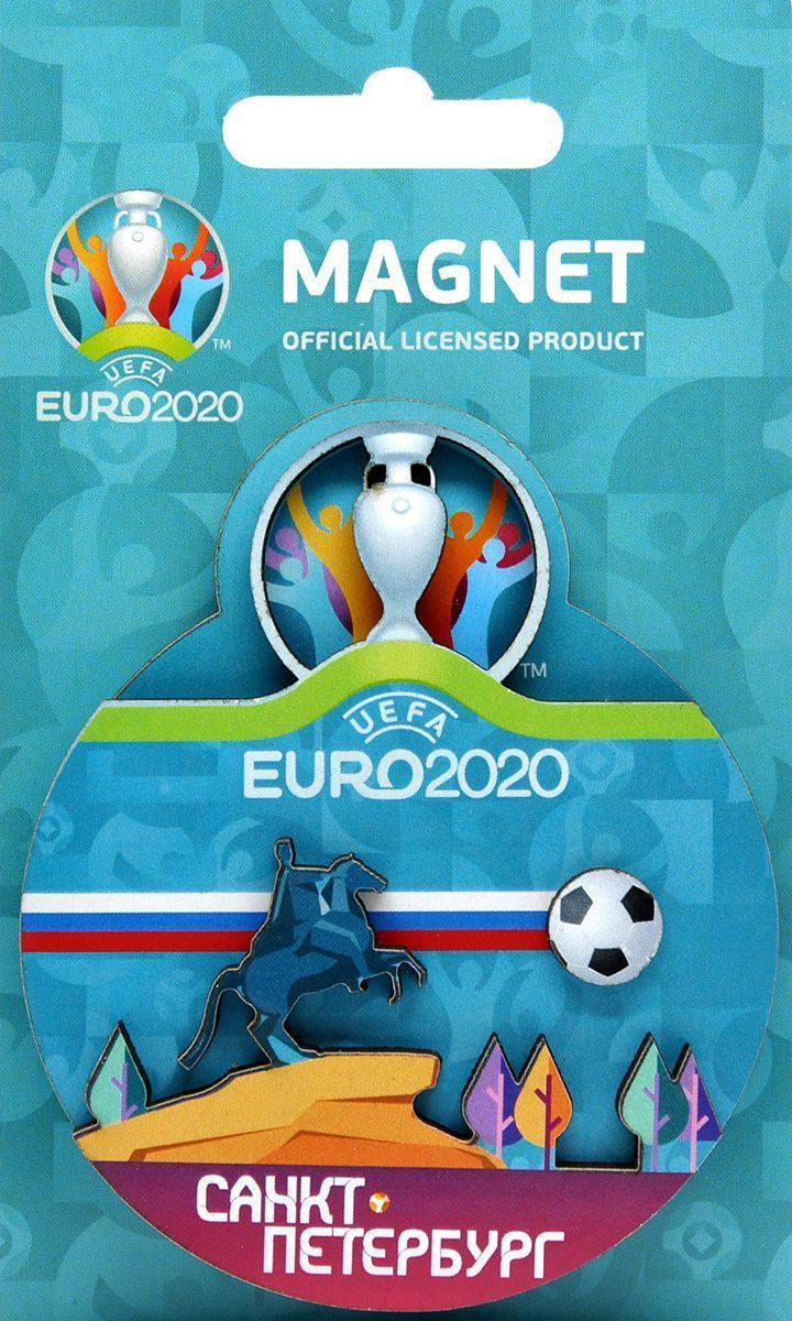 Магнит ЕВРО 2020 дер.кругл."СПб.Медный", русск