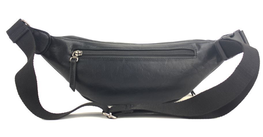 Сумка на пояс Барселона черная искуственная кожа