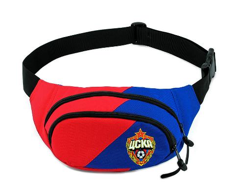 Сумка на пояс красно-синяя с эмблемой ПФК ЦСКА