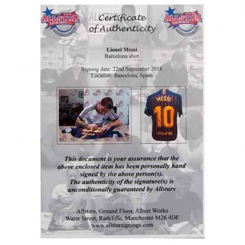 Футболка с автографом Лионеля Месси Messi Signed Shirt Silhouette