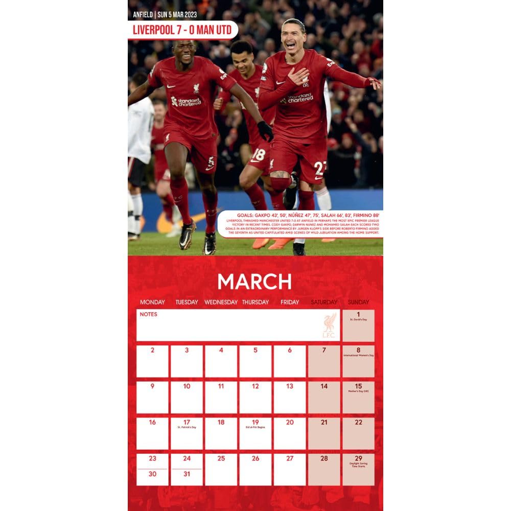 Календарь Ливерпуль настенный 30х30 Legends Square Calendar 2026