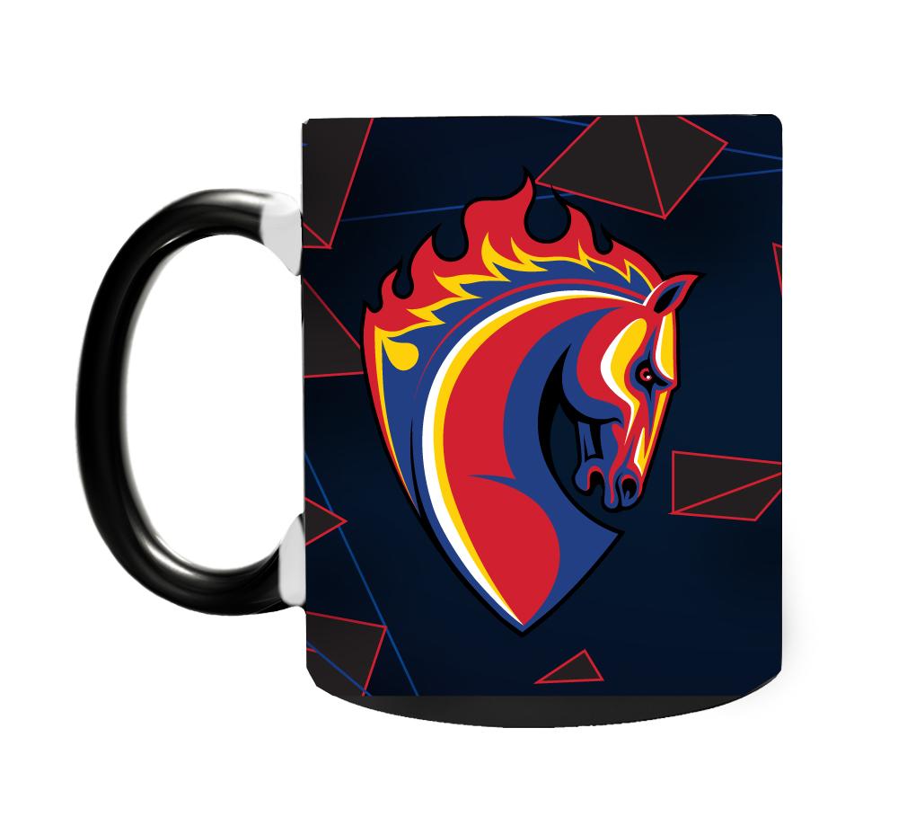 Кружка керамическая ЦСКА "Талисман", цвет чёрный 