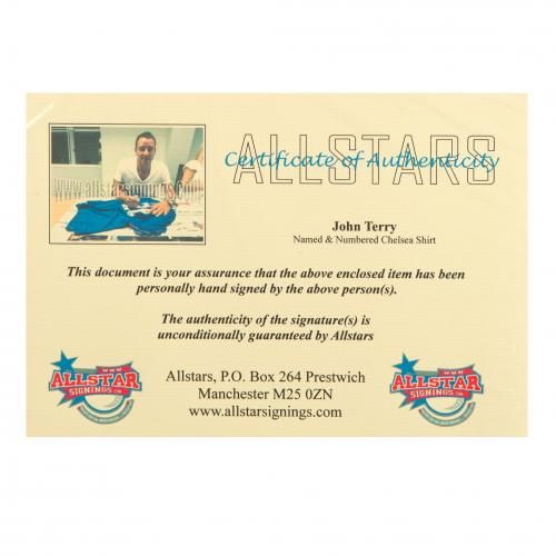 Футболка с автографом Джона Терри Terry Signed Shirt (Framed) Футболка с автографом Джона Терри Terry Signed Shirt (Framed)