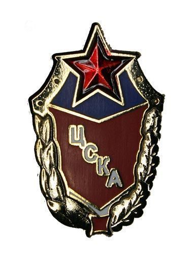 Значок ХК ЦСКА красный щит большой