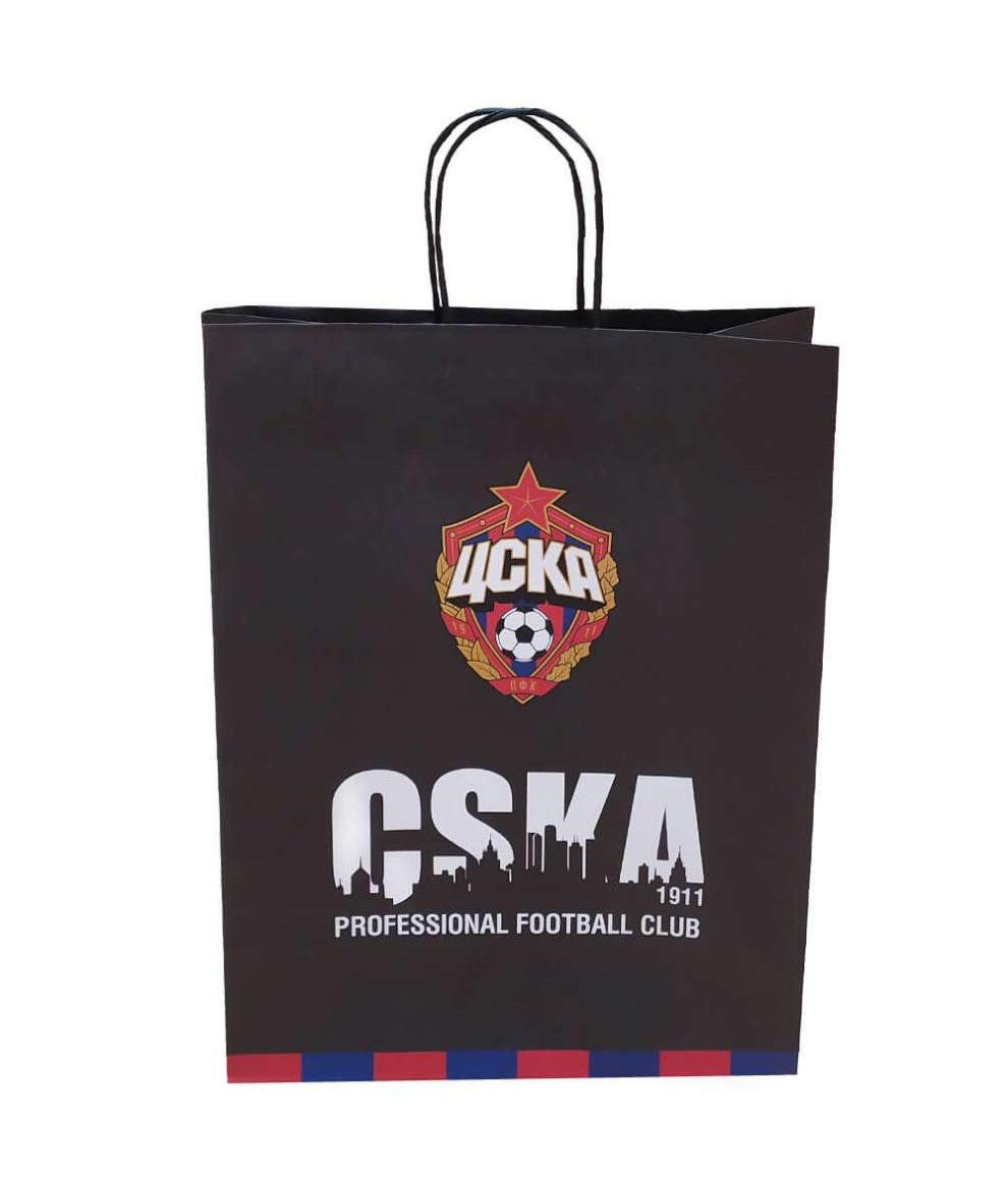 Пакет ЦСКА бумажный подарочный PFC CSKA (42х32х15 см)