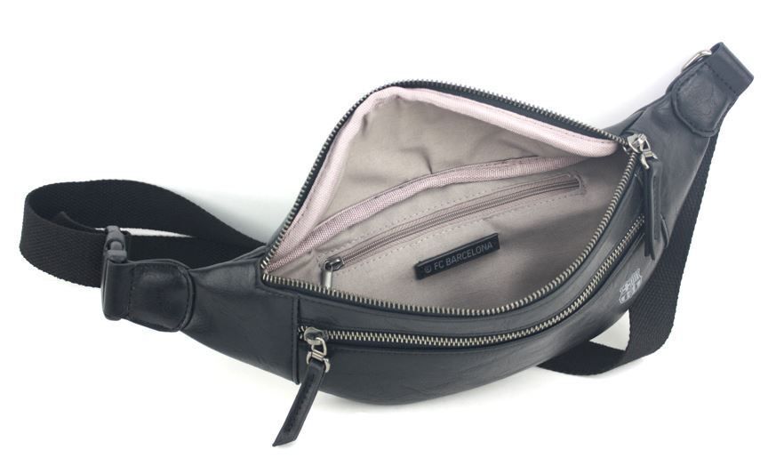Сумка на пояс Барселона черная искуственная кожа