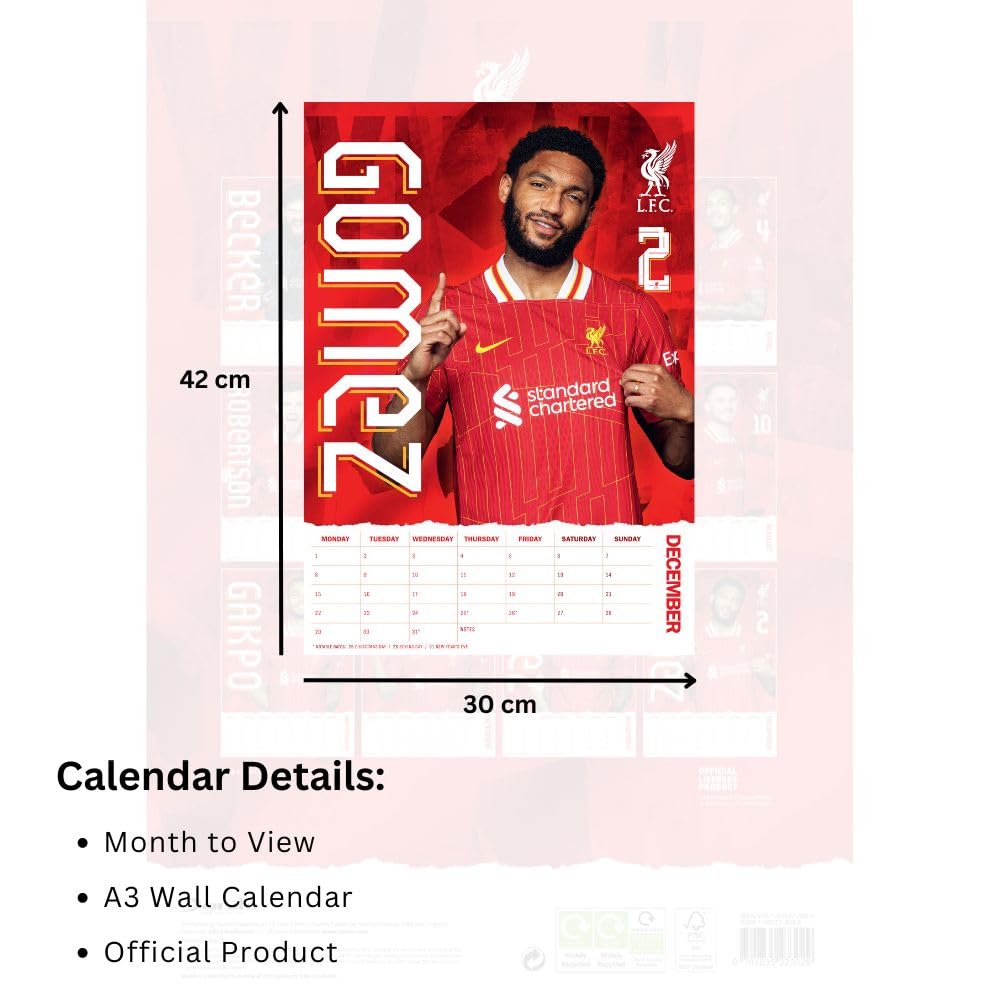Календарь Ливерпуль A3 Calendar 2025 Календарь Ливерпуль A3 Calendar 2025