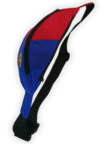 Сумка на пояс удлиненная красно-синяя с эмблемой ПФК ЦСКА