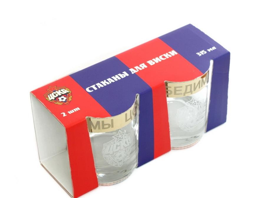 Набор стаканов для виски с гравировкой ПФК ЦСКА  (2 шт.)