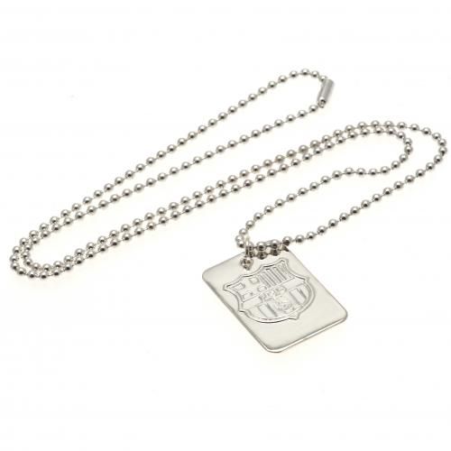 Подвеска Барселона Silver Plated Dog Tag & Chain