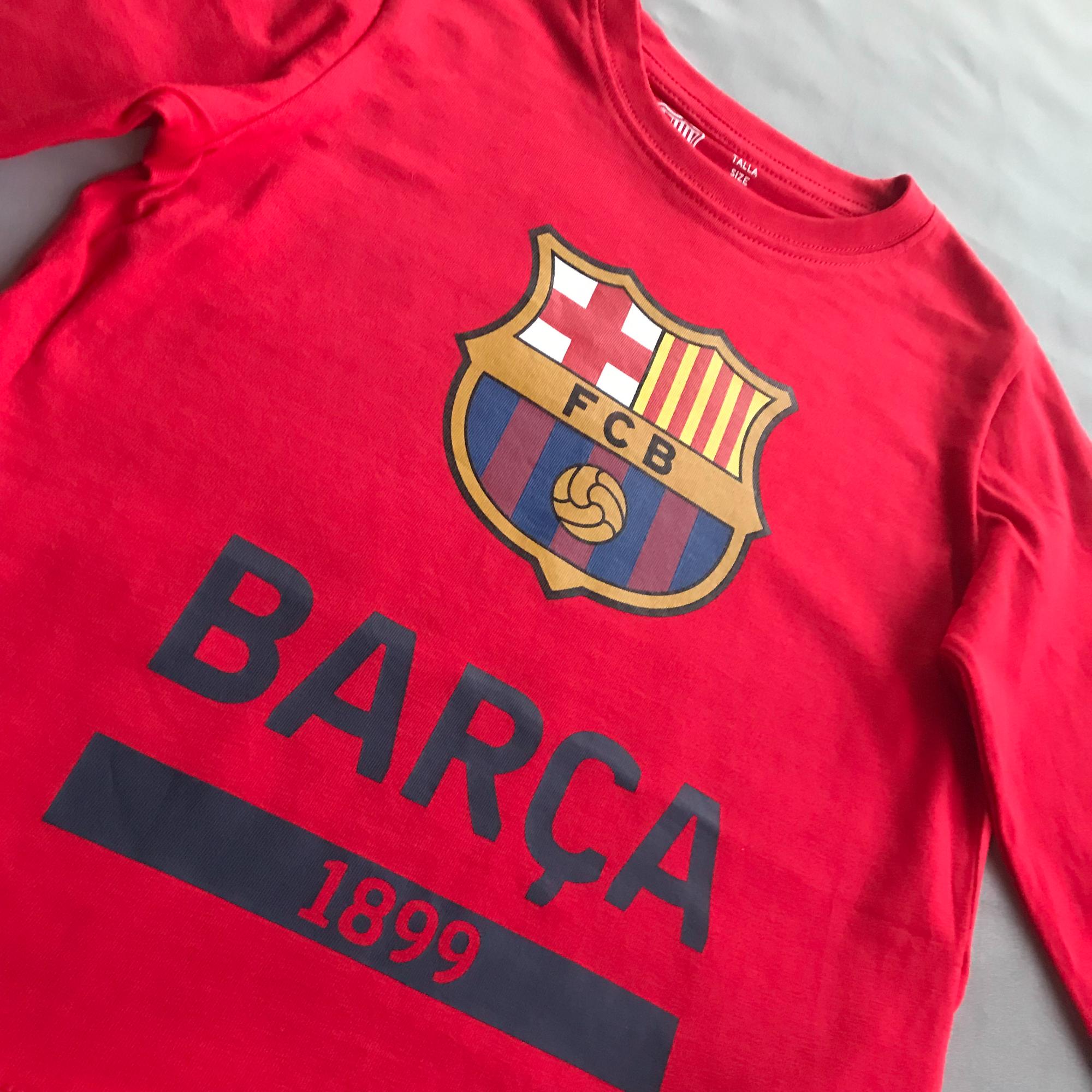 Детская футболка Барселона FCB3173 с длинным рукавом, красная Детская футболка Барселона FCB3173 с длинным рукавом, красная