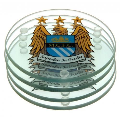 Подставки стеклянные Манчестер Сити Glass Coasters