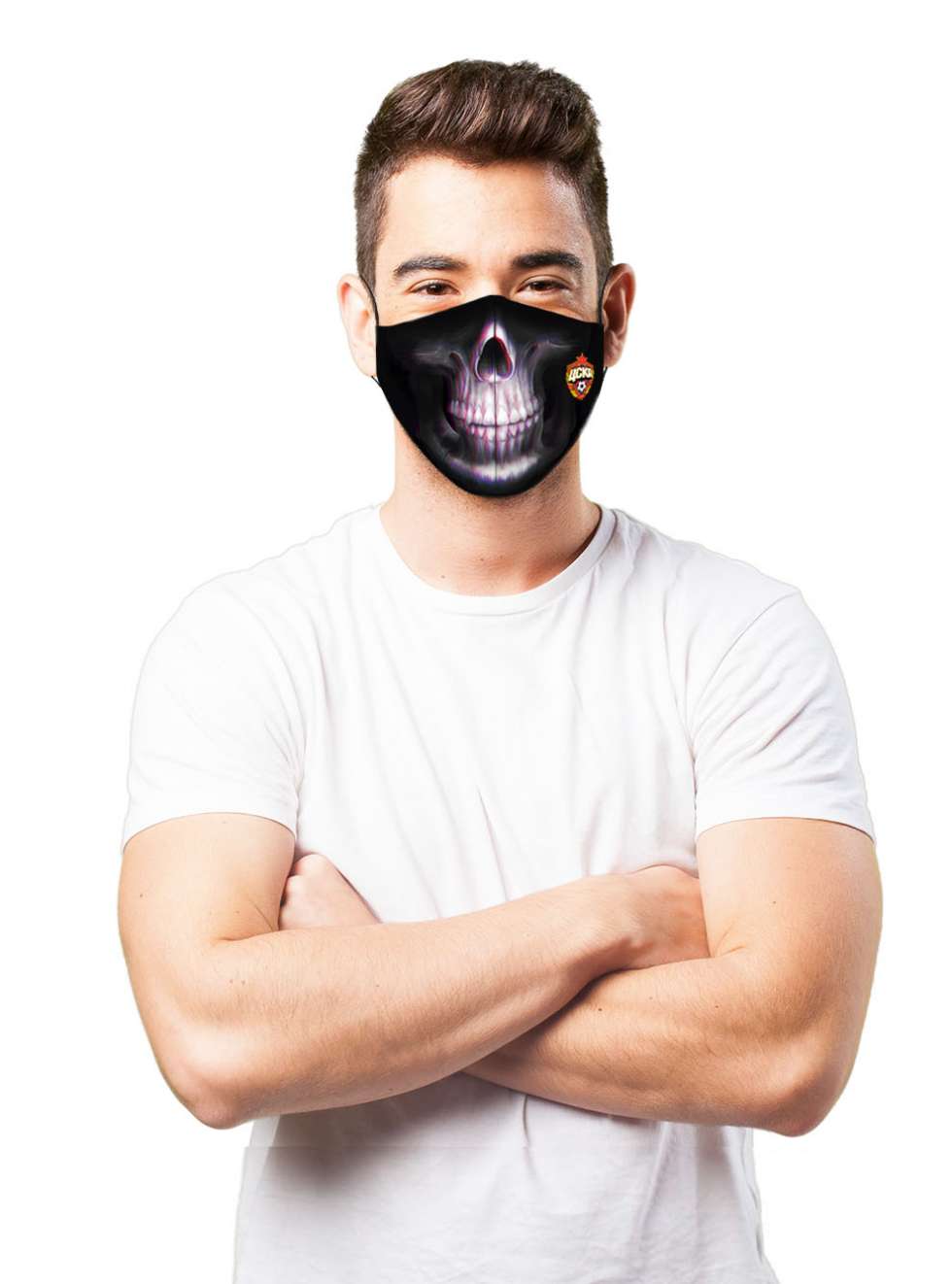 Маска для лица многоразовая хлопковая ЦСКА "Череп"