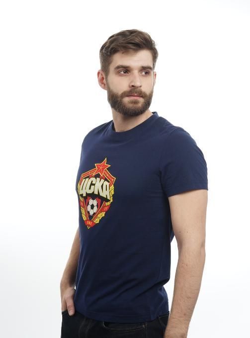 Футболка ПФК ЦСКА Эмблема, цвет синий