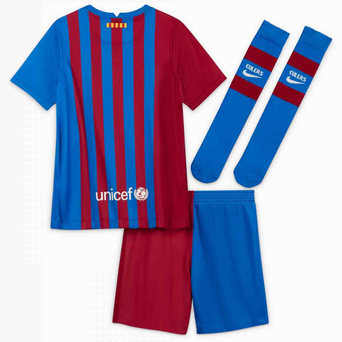 Детская форма Барселона Nike 2021/22 FCB LK NK DF KIT HM CV8268-428 (футболка, шорты, гетры)