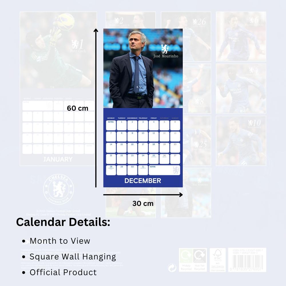Календарь Челси настенный 30х30 Legends Square Calendar 2026
