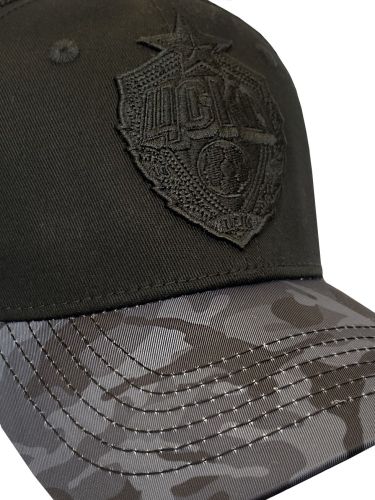 Бейсболка ЦСКА черная летняя «Black Camo»