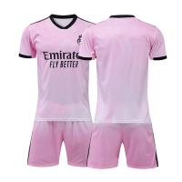 Детская форма Реал Мадрид 2022/2023 резервная лилово-розовая (футболка и шорты)  Детская форма Реал Мадрид 2022/2023 резервная лилово-розовая (футболка и шорты)
