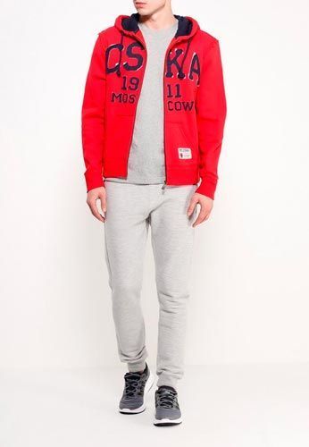 Толстовка с капюшоном на молнии CSKA 1911 красная 141730