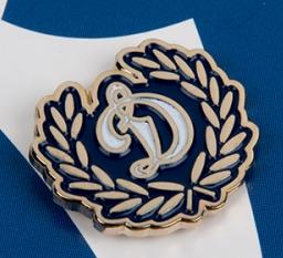 Значок "Д" лавр. венок, эпола 16 мм