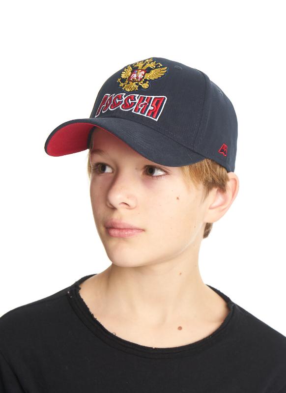 Бейсболка подростковая Россия 101566 темно-синяя