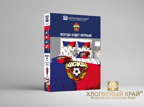 Постельное белье ЦСКА 1.5 спальное, Эмблема, нав.70х70