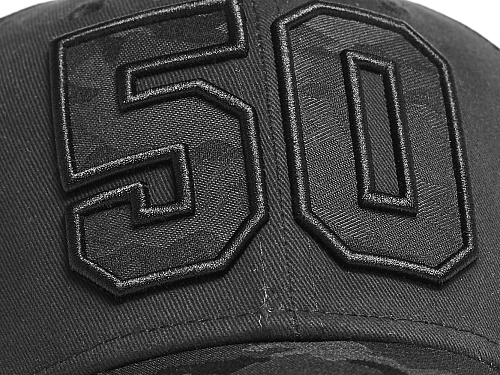 Бейсболка с номером 50, черная, 20717