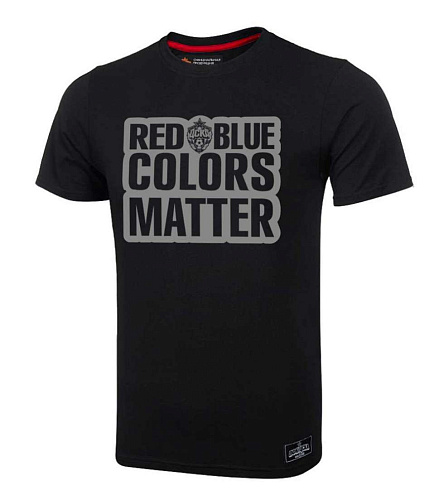 Футболка ЦСКА мужская "Red-Blue colors matter", цвет чёрный