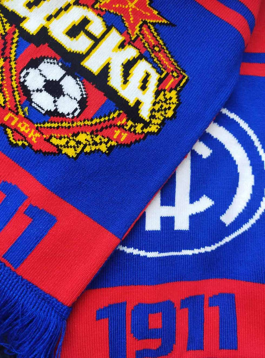 Шарф вязаный полноцветный 110 лет ЦСКА (1911-2021)