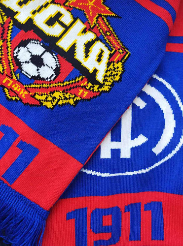 Шарф вязаный полноцветный 110 лет ЦСКА (1911-2021)