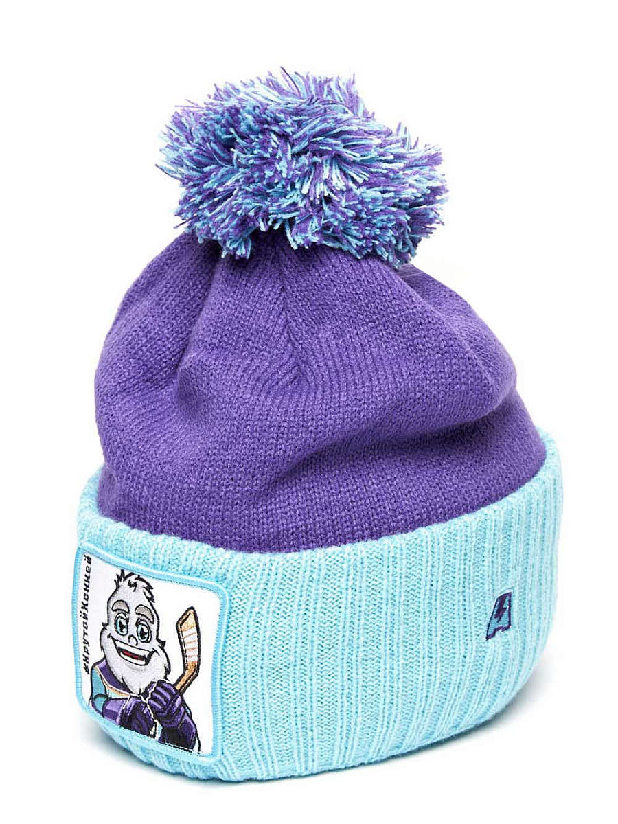 Шапка КХЛ КРУТ фиолетово-бирюзовая 60287